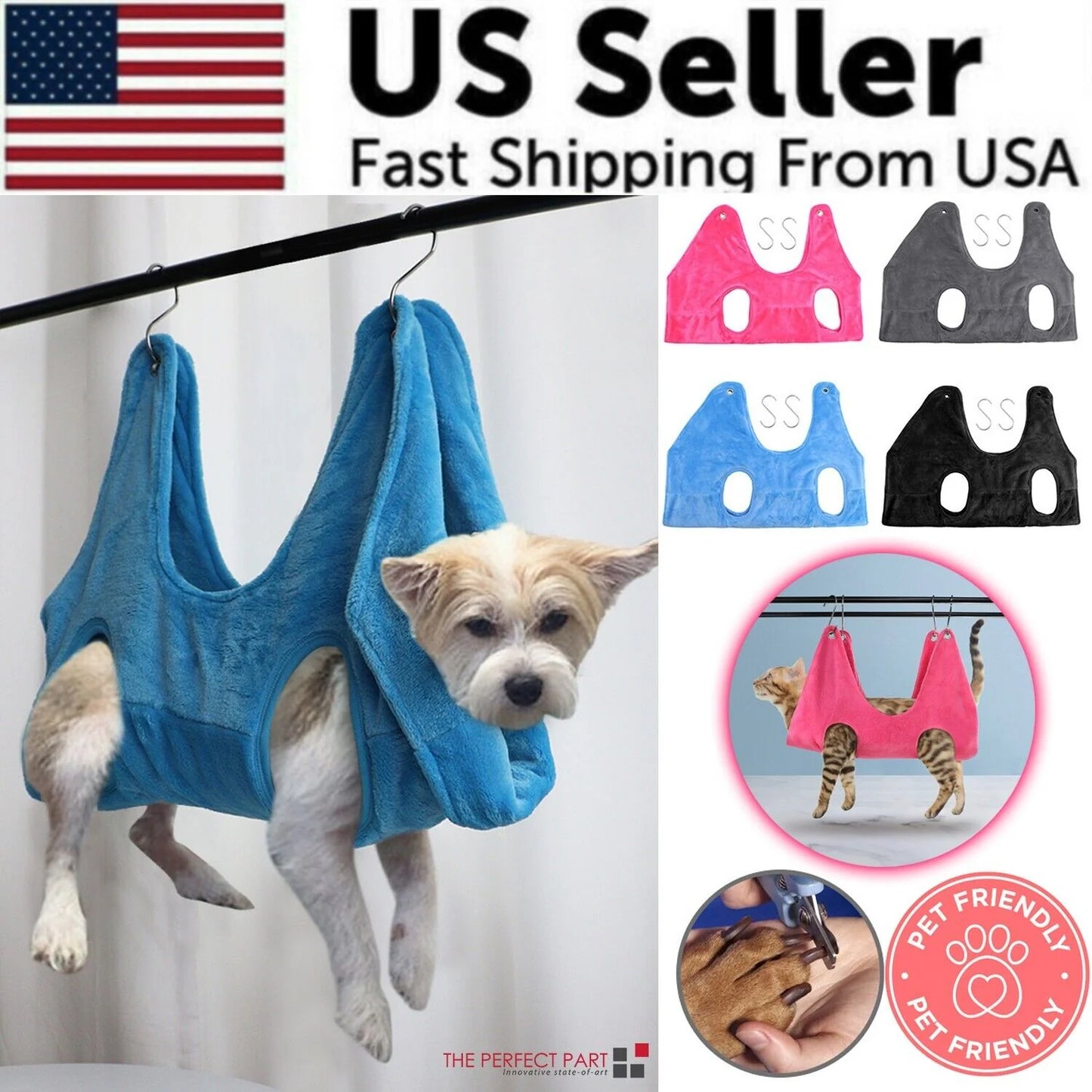 Portable Pet Grooming Hammock Harness