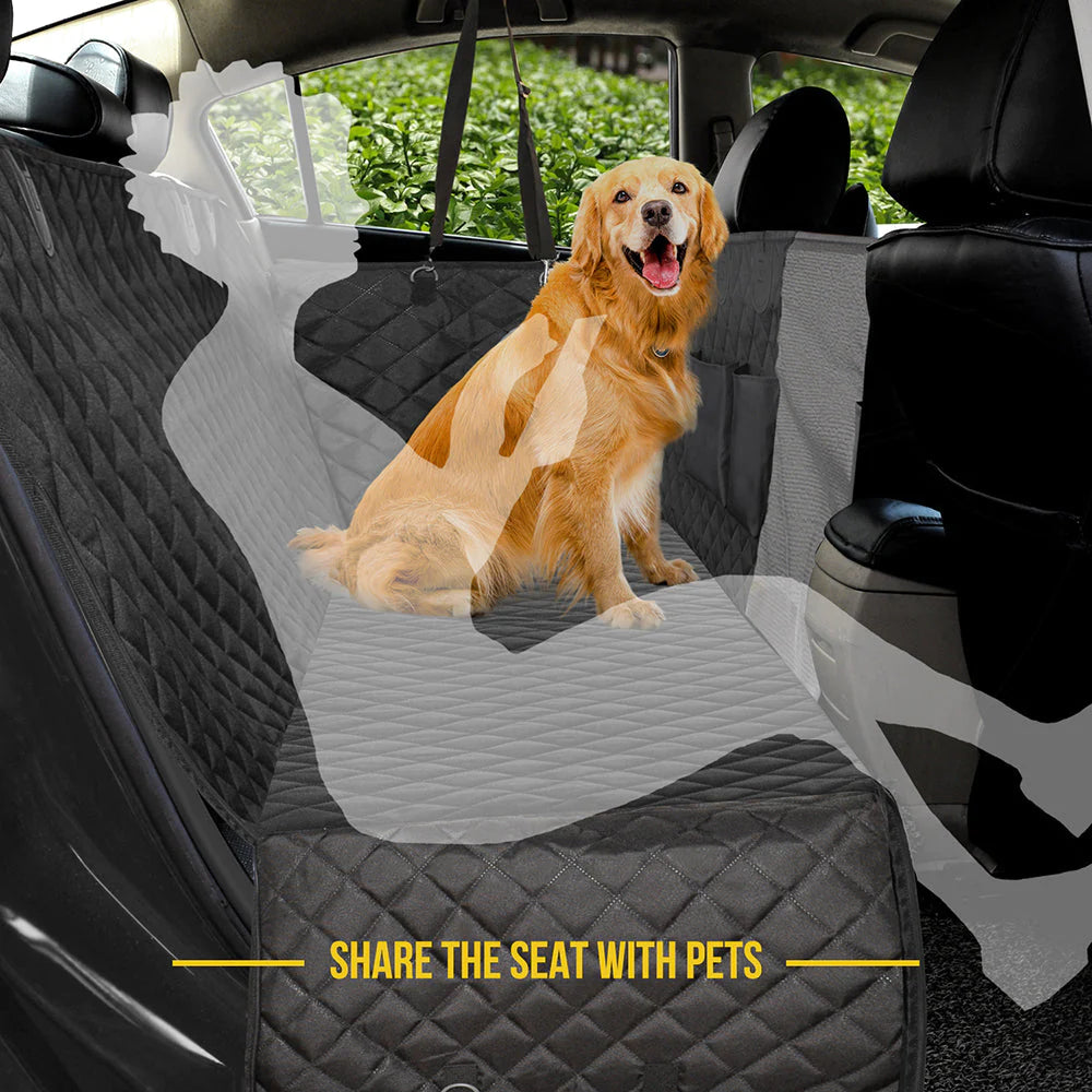 Premium Dog Rear Car Seat Cover + Free Seat Belt Strap