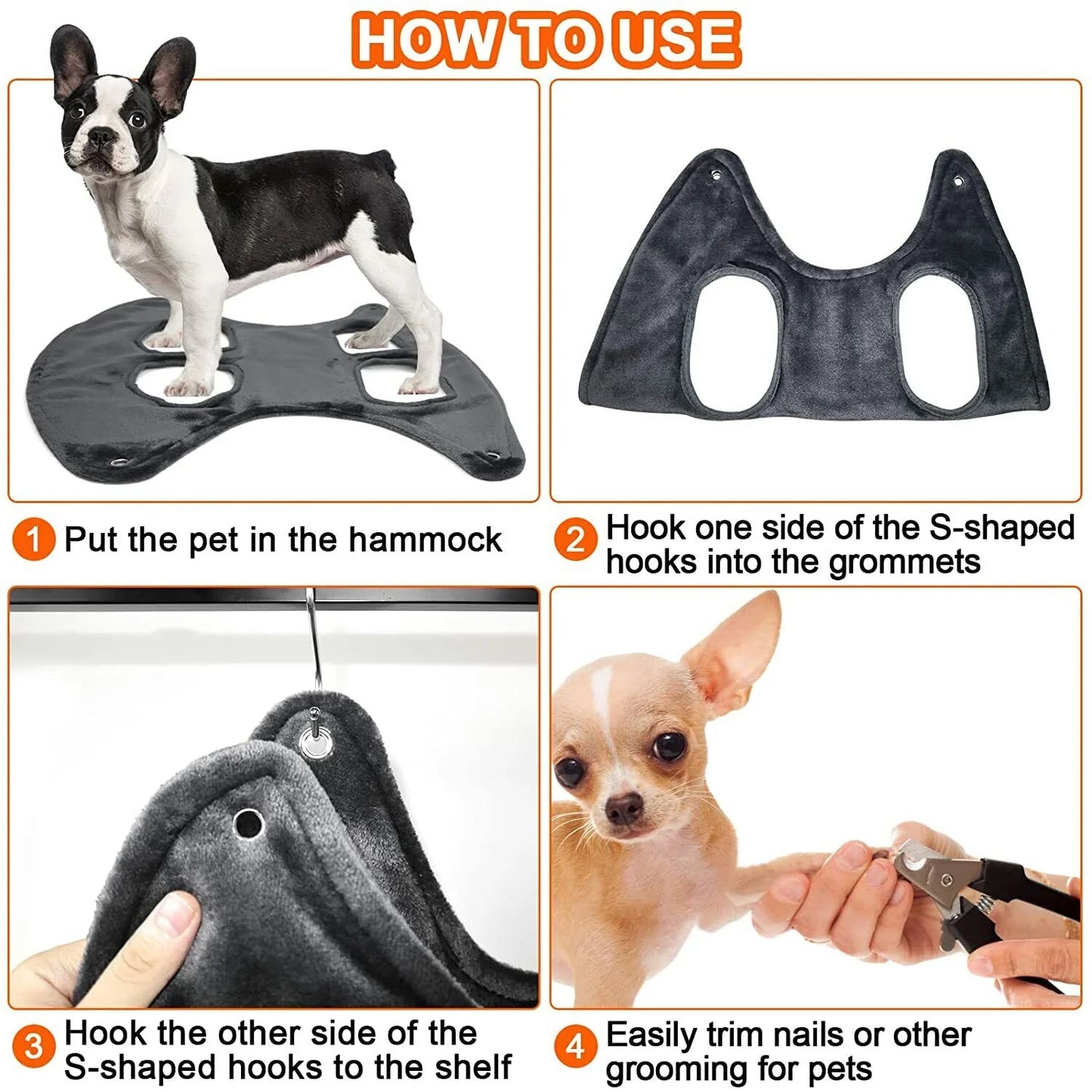 Portable Pet Grooming Hammock Harness