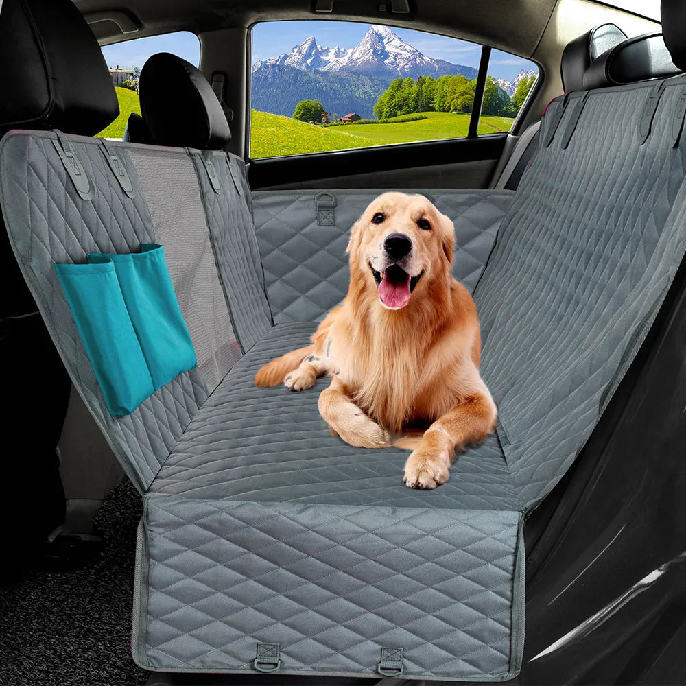 Premium Dog Rear Car Seat Cover + Free Seat Belt Strap